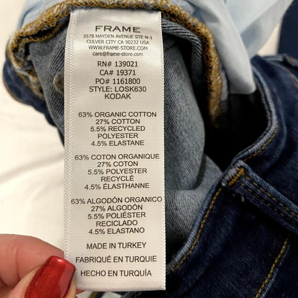 Frame Le One Skinny Jeans Kodak Blue Size 1 (Sizes 23-28) - Picture 6 of 9